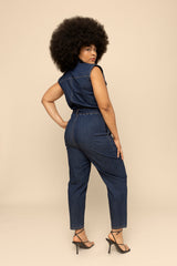 Sleeveless Denim Jumpsuit