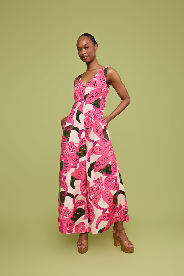 Lily Wide Leg Linen Jumpsuit