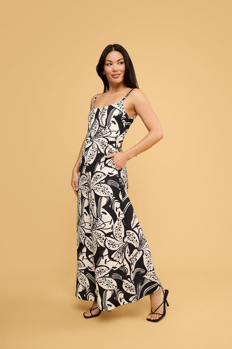 Lani Linen Jumpsuit in Cala