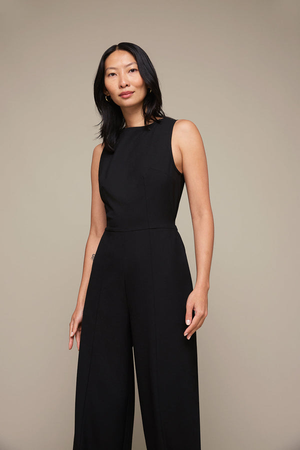 Black Boatneck Jumpsuit