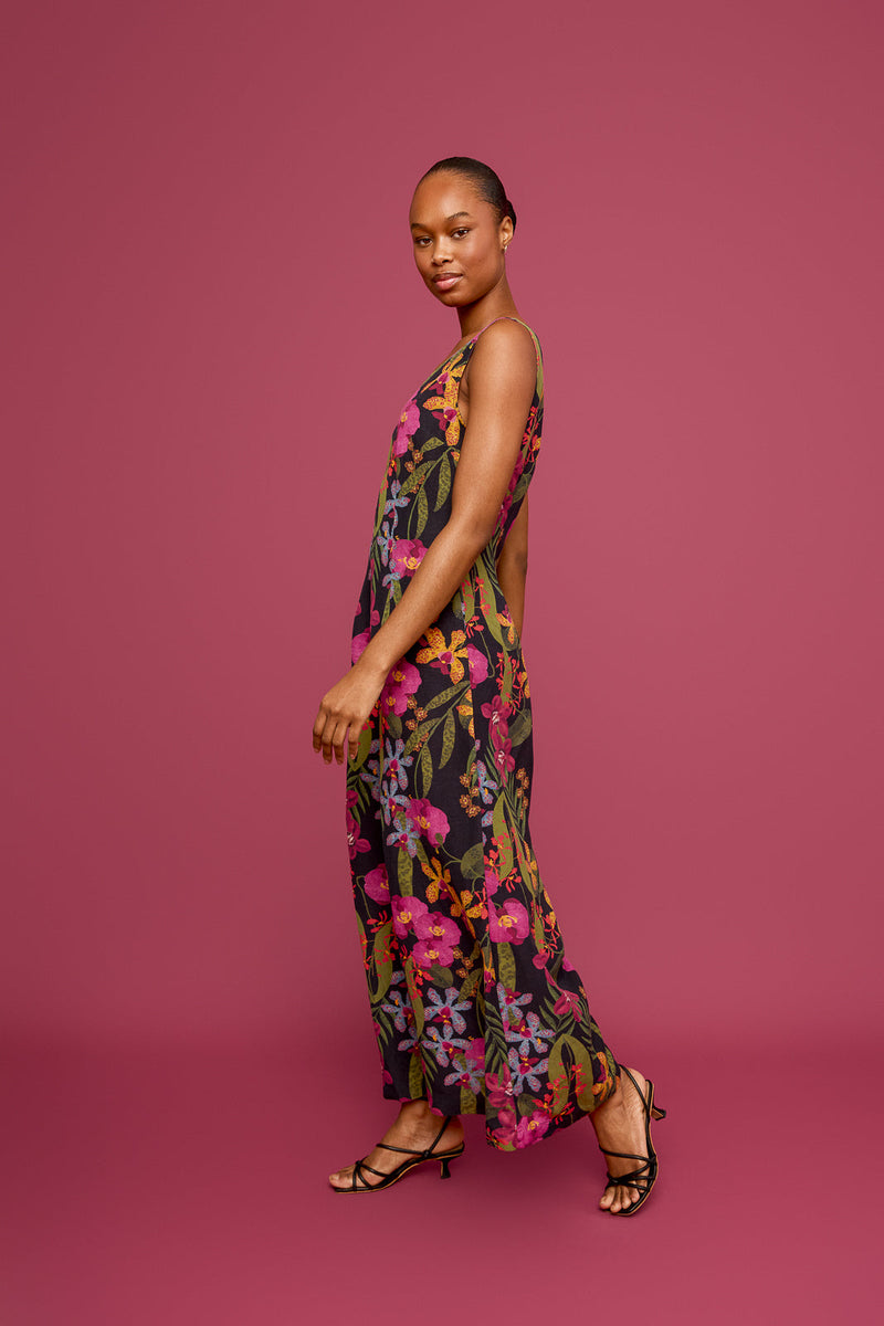 Orchid Wide Leg Linen Jumpsuit