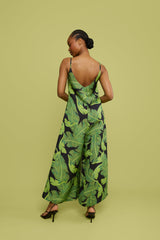 Lani Linen Jumpsuit in Selva