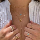 Turquoise & Diamond Heart Necklace