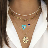 Diamond & Lapis Heart Necklace