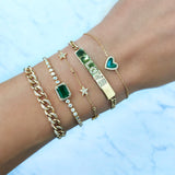 Diamond & Malachite Heart Bracelet
