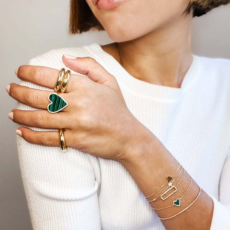 Diamond & Malachite Heart Bracelet