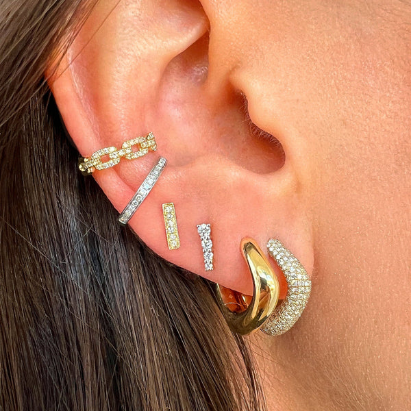 Diamond Square Hoop Earrings