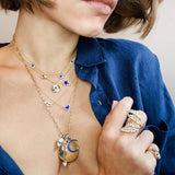Diamond & Lapis Heart Necklace