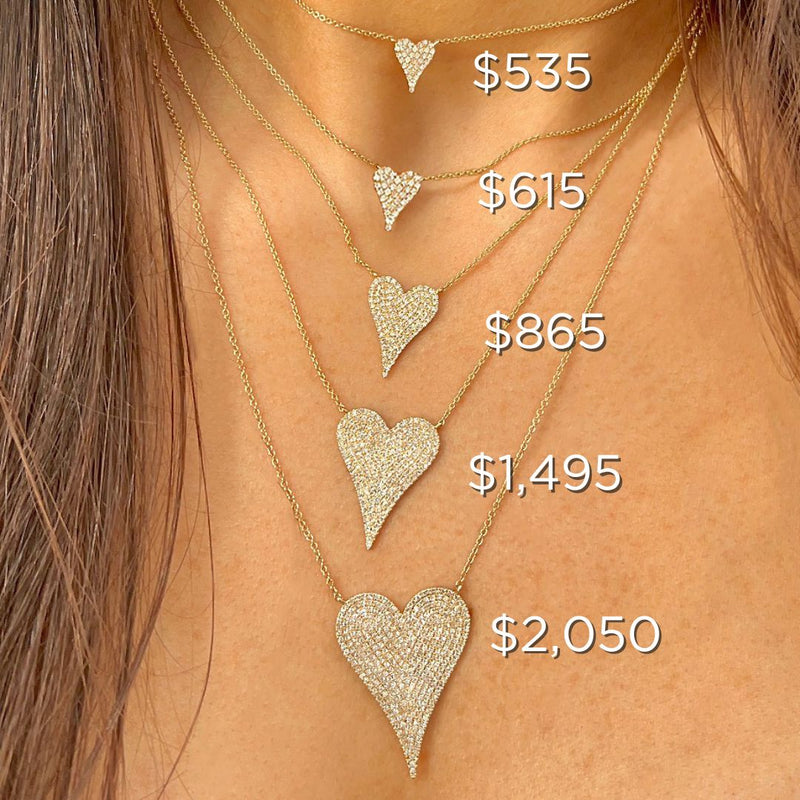 Extra Large Diamond Heart Necklace