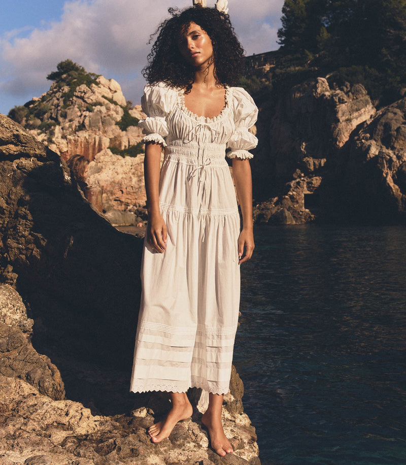 BARDOT DRESS -- POWDER