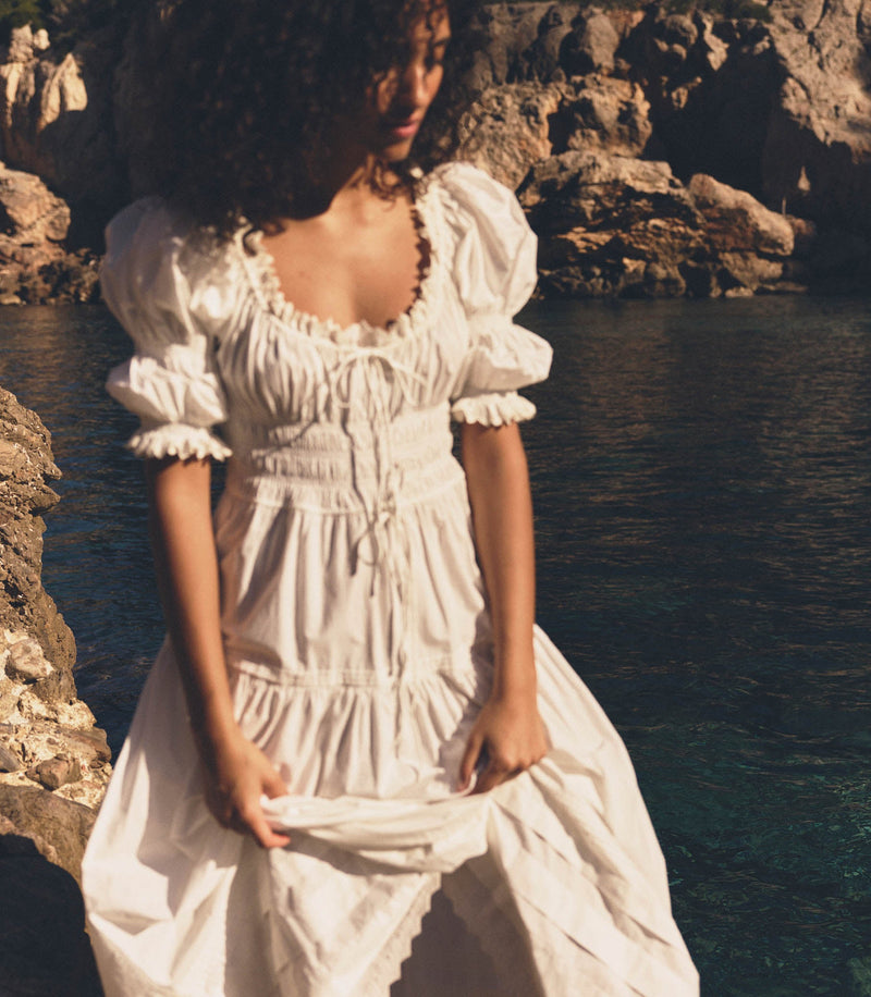 BARDOT DRESS -- POWDER