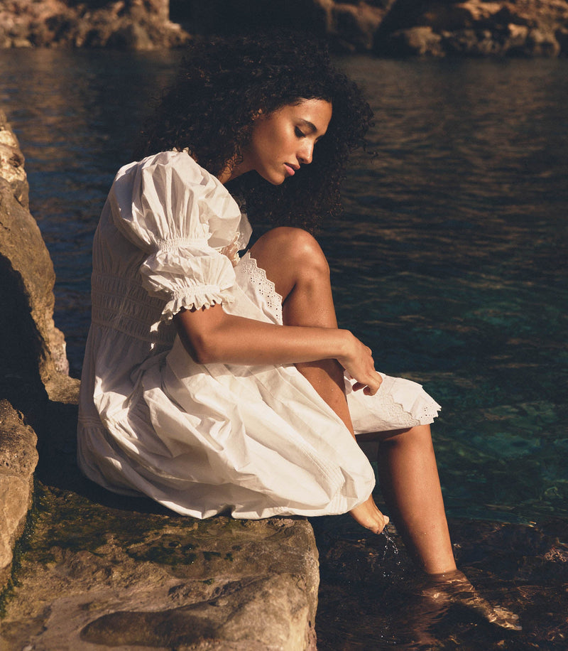 BARDOT DRESS -- POWDER