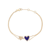 Diamond & Lapis Heart Bracelet