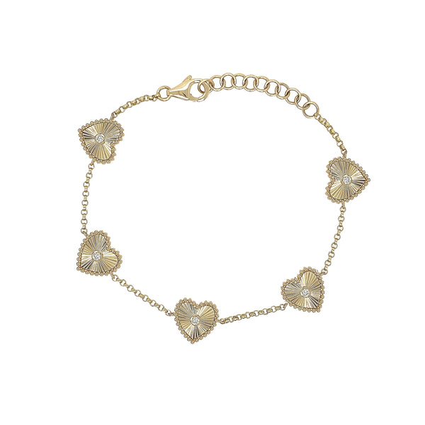 Diamond Hearts Bracelet