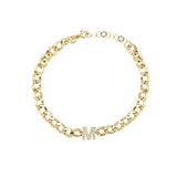 Diamond Initial Cuban Bracelet