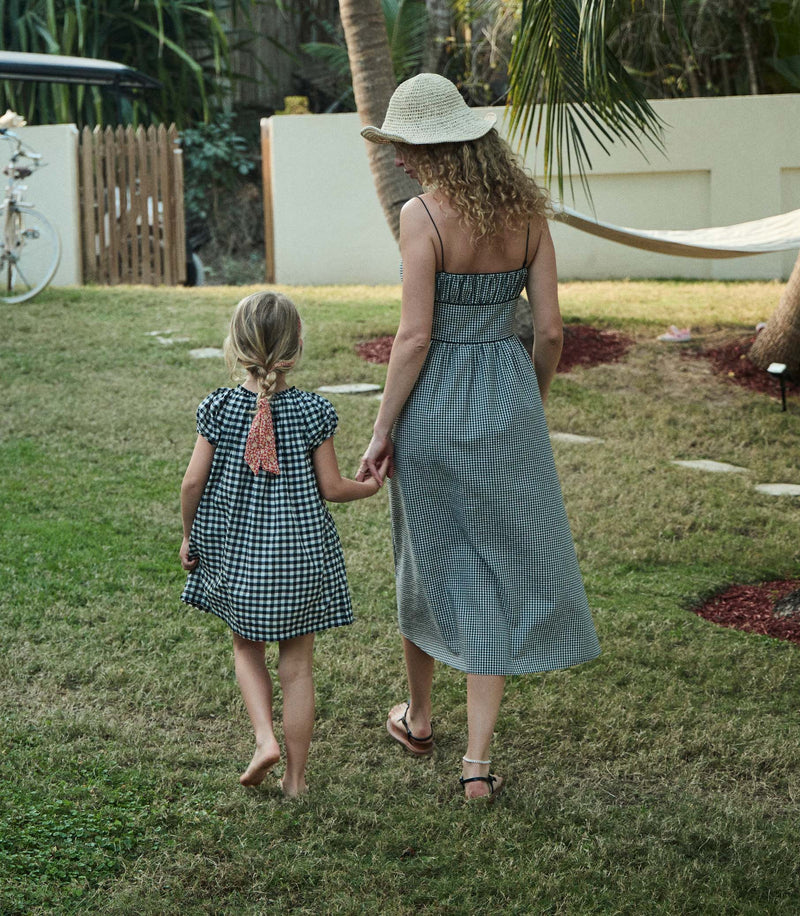 BELLINE DRESS -- NOIR LA MADDALENA GINGHAM