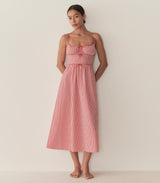 BELLINE DRESS -- ROUGE LA MADDALENA GINGHAM