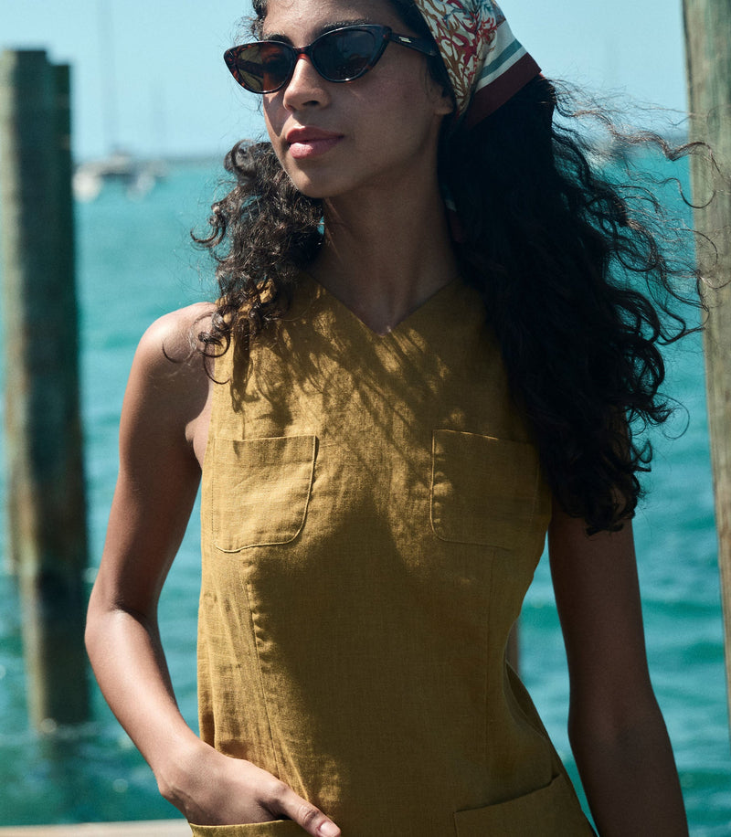 BENNETTE DRESS -- GOLDEN OLIVE