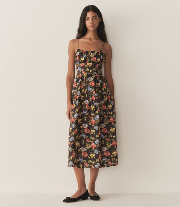 BENOIT DRESS -- NOIR WILD ROSE