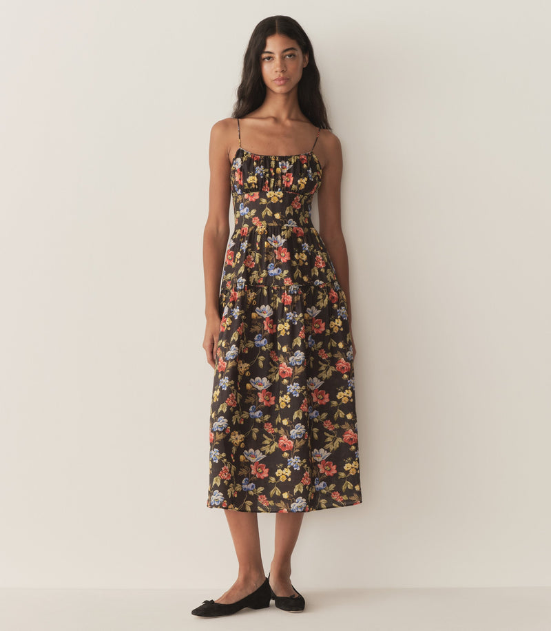 BENOIT DRESS -- NOIR WILD ROSE
