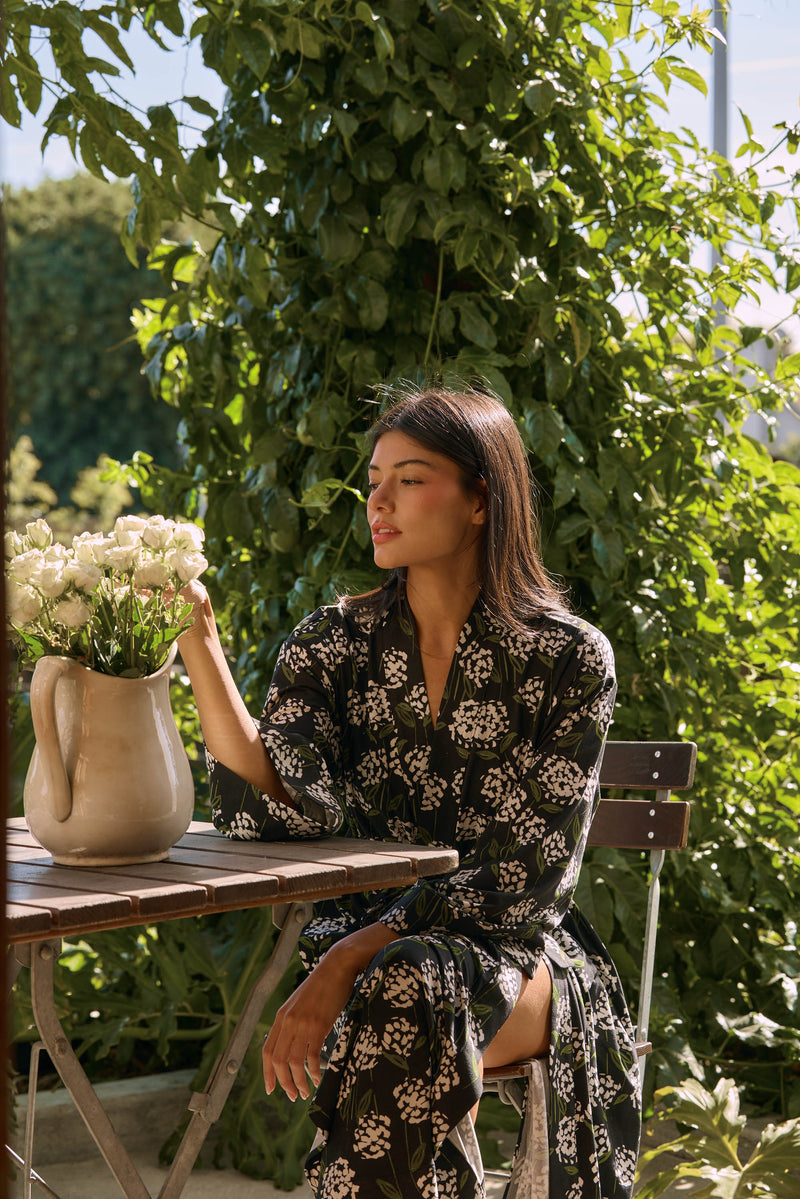 Kaia Cloud Jersey Kimono Robe in Blossom