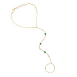 Diamond & Emerald Hand Chain Bracelet