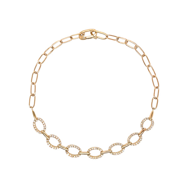 Diamond Oval Link Bracelet