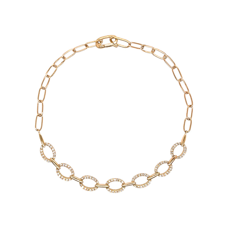 Diamond Oval Link Bracelet