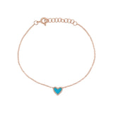 Turquoise & Diamond Heart Bracelet