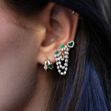 Diamond & Emerald Chain Earring