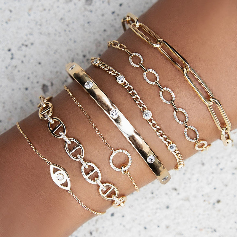 Diamond Anchor Link Bracelet