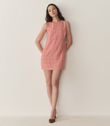 CORALIE DRESS -- SCARLET MARILYN GINGHAM
