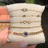 Diamond & Sapphire Eye Bracelet