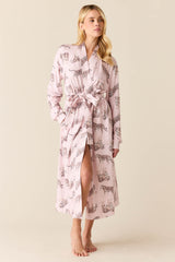 Della Cloud Jersey Banded Midi Robe in Tiger Lily