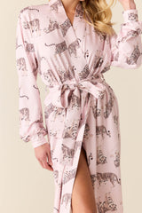 Della Cloud Jersey Banded Midi Robe in Tiger Lily