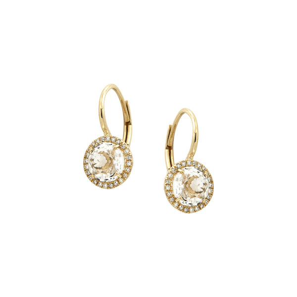 Diamond White Topaz  Earrings