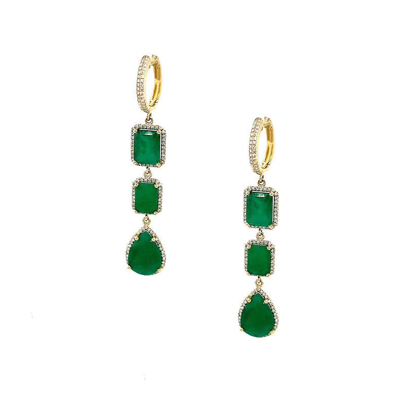Emerald & Diamond Drop Earrings