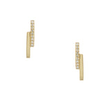 Diamond Bar Stud Earrings