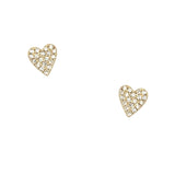 Diamond Heart Stud Earrings