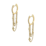 Diamond Huggie Chain Earrings
