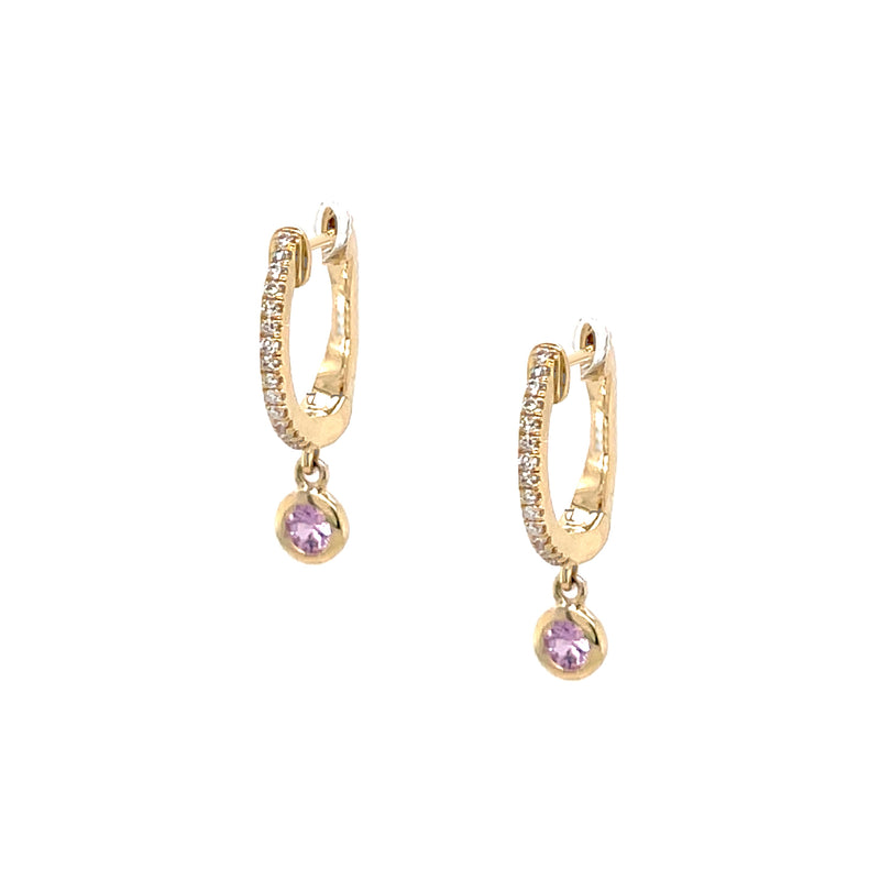 Diamond & Pink Sapphire Earrings