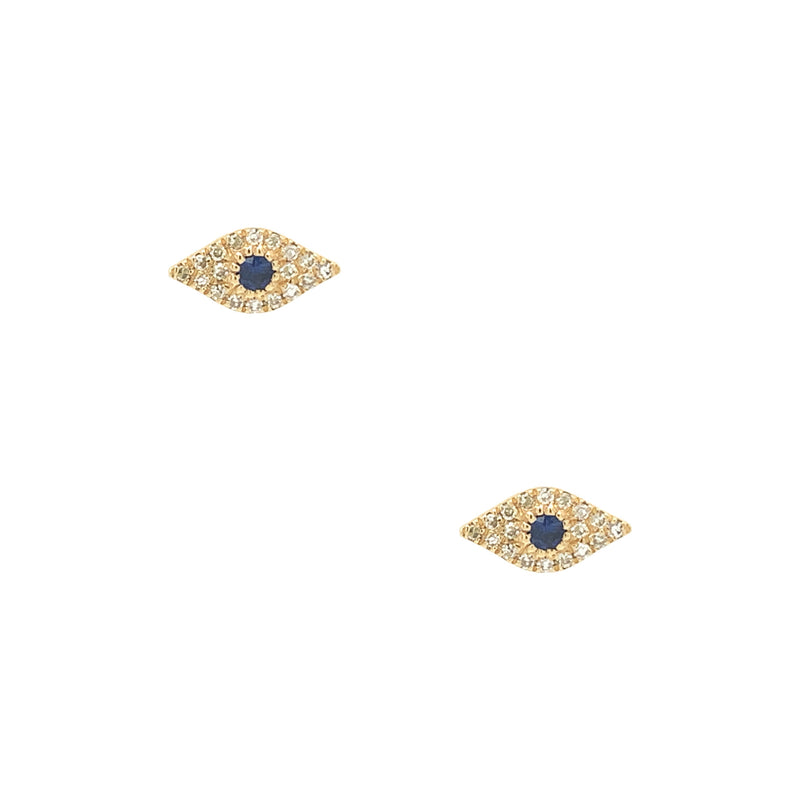 Diamond & Sapphire Eye Earrings