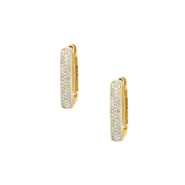 Diamond Rectangle Hoop Earrings