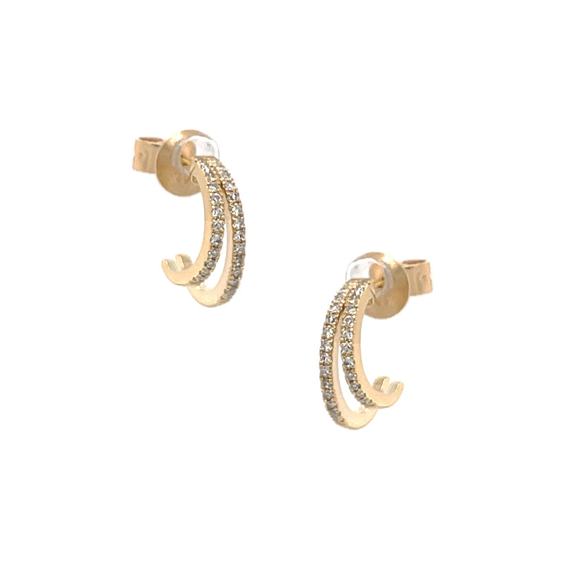 Diamond Double Layer Earrings