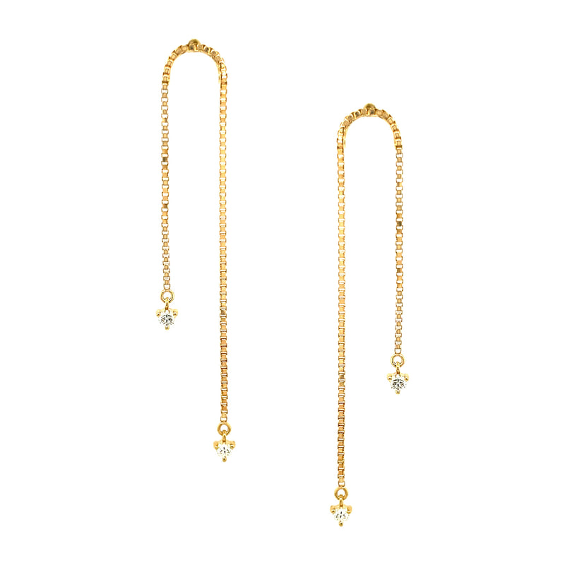 Diamond Double Dangle Earrings