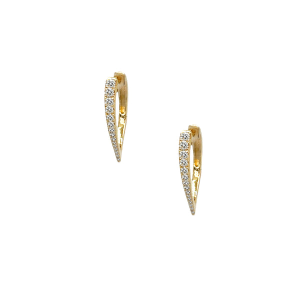 Diamond V Huggie Earrings