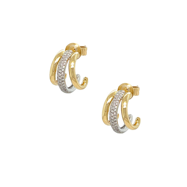 Diamond Claw Huggie Earrings