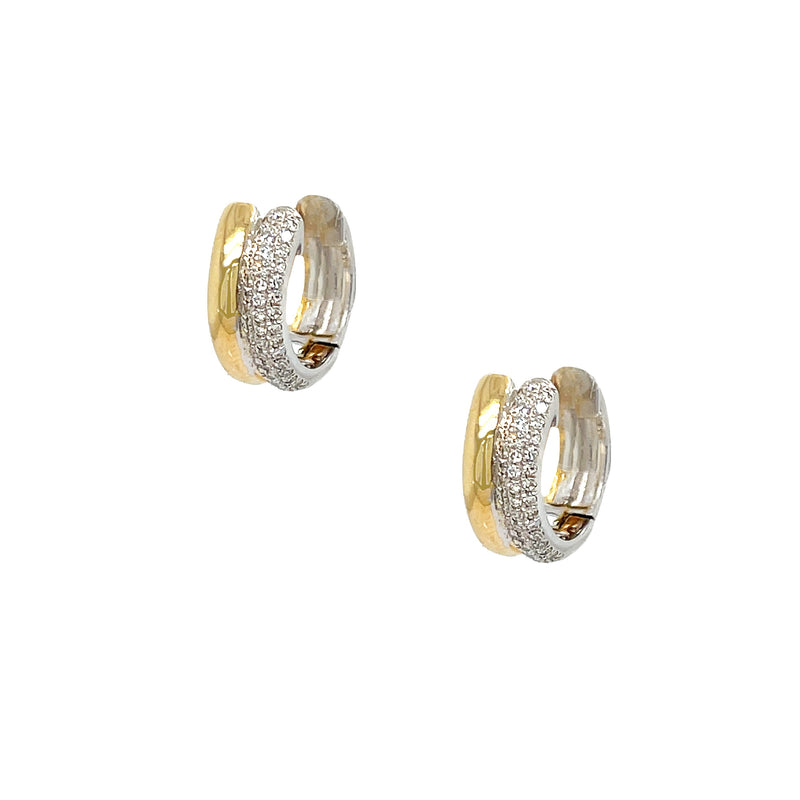 Diamond Two Band Hoop Earrings