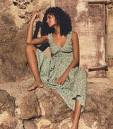 EMMARETTA DRESS -- PERIDOT TEA FLORAL