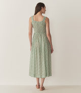EMMARETTA DRESS -- PERIDOT TEA FLORAL